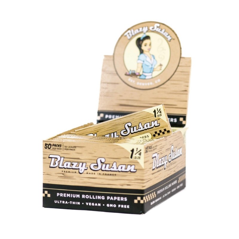 Blazy Susan 1¼ Unbleached Rolling Papers 50ct, thc, dry herb, flower